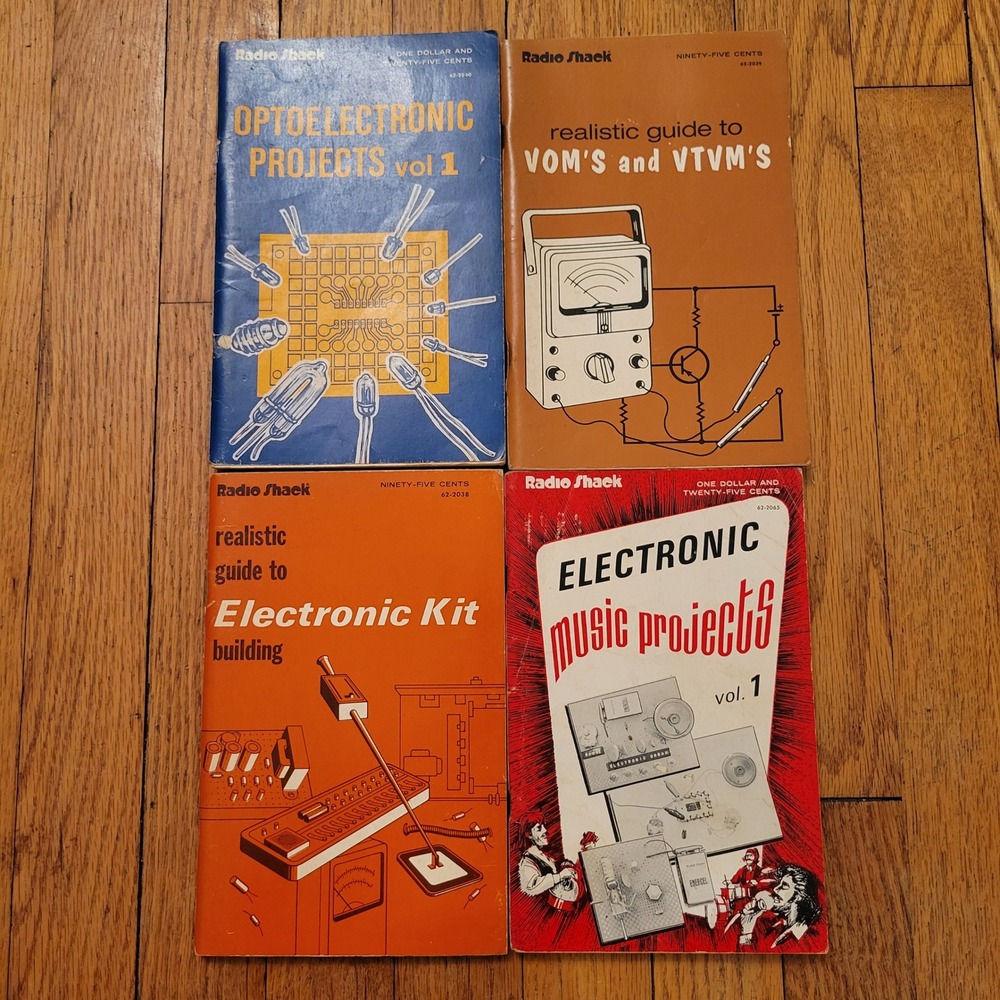 4 Radio Shack Electronic Projects Book Lot Optoelectronic VOM VTVM‎ Kit Music
